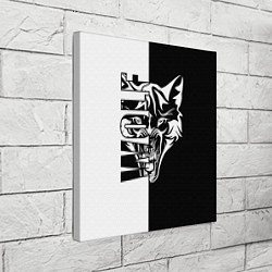 Холст квадратный Волк - чёрно белое, цвет: 3D-принт — фото 2