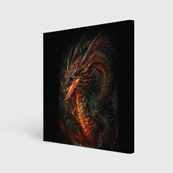 Холст квадратный Красный древесный дракон, цвет: 3D-принт