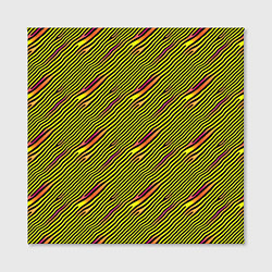 Холст квадратный Жёлтые и чёрные линии, цвет: 3D-принт — фото 2