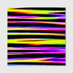 Холст квадратный Цветные неоновые полосы, цвет: 3D-принт — фото 2