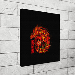Холст квадратный Танджиро в огне, цвет: 3D-принт — фото 2