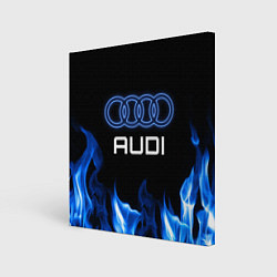 Холст квадратный Audi neon art, цвет: 3D-принт