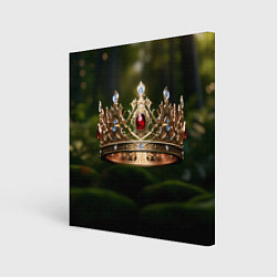 Холст квадратный Королевская корона узорная, цвет: 3D-принт