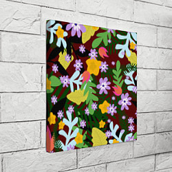 Холст квадратный Гавайская цветочная расцветка, цвет: 3D-принт — фото 2