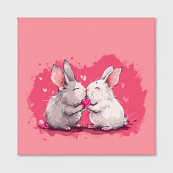 Холст квадратный Милые влюбленные кролики, цвет: 3D-принт — фото 2