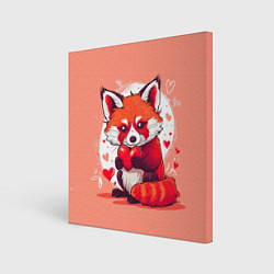 Картина квадратная Рыжая лисичка с сердцем