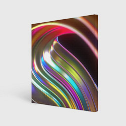 Холст квадратный Неоновый крученный металл разноцветный, цвет: 3D-принт