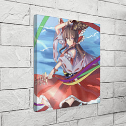 Холст квадратный Touhou Project Рейму улыбка, цвет: 3D-принт — фото 2