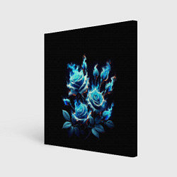 Холст квадратный Розы в голубом огне, цвет: 3D-принт
