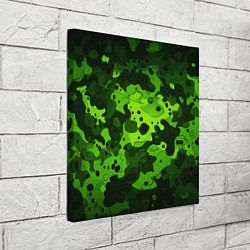 Холст квадратный Яркий неоновый зеленый камуфляж, цвет: 3D-принт — фото 2