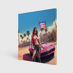 Картина квадратная GTA 6 girl logo