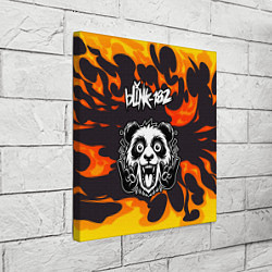 Холст квадратный Blink 182 рок панда и огонь, цвет: 3D-принт — фото 2