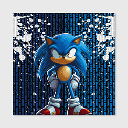 Холст квадратный Sonic - splash and logo, цвет: 3D-принт — фото 2