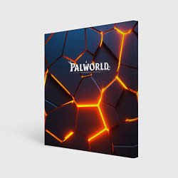 Картина квадратная Palworld logo разлом плит