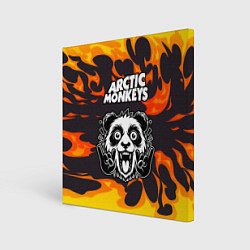 Картина квадратная Arctic Monkeys рок панда и огонь