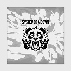 Холст квадратный System of a Down рок панда на светлом фоне, цвет: 3D-принт — фото 2