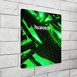 Холст квадратный Palworld logo green neon, цвет: 3D-принт — фото 2