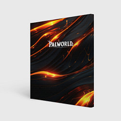 Картина квадратная Palworld логотип янтарные волны