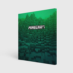 Картина квадратная Minecraft logo green