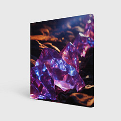 Холст квадратный Фиолетовые комические камни, цвет: 3D-принт