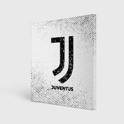 Картина квадратная Juventus с потертостями на светлом фоне