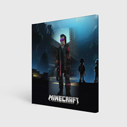 Картина квадратная Minecraft cyberpunk style