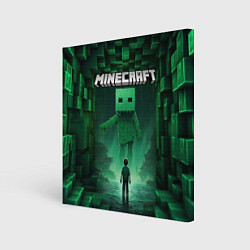 Картина квадратная Minecraft зеленый монстр