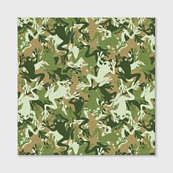 Холст квадратный Лягушата камуфляж, цвет: 3D-принт — фото 2