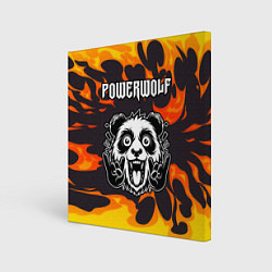 Картина квадратная Powerwolf рок панда и огонь