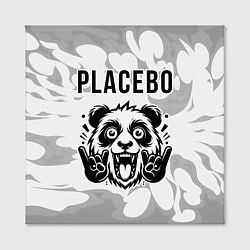 Холст квадратный Placebo рок панда на светлом фоне, цвет: 3D-принт — фото 2