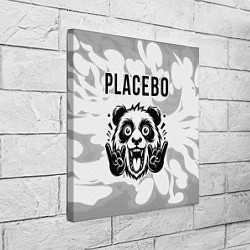 Холст квадратный Placebo рок панда на светлом фоне, цвет: 3D-принт — фото 2
