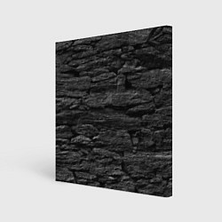 Холст квадратный Графитовый черный камень, цвет: 3D-принт