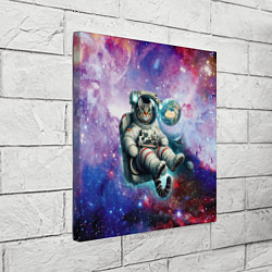 Холст квадратный Brave cat in space - ai art, цвет: 3D-принт — фото 2