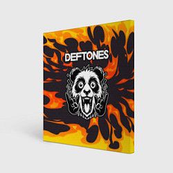 Холст квадратный Deftones рок панда и огонь, цвет: 3D-принт