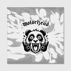 Холст квадратный Motorhead рок панда на светлом фоне, цвет: 3D-принт — фото 2
