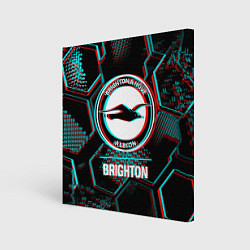 Картина квадратная Brighton FC в стиле glitch на темном фоне