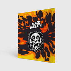 Холст квадратный Black Sabbath рок панда и огонь, цвет: 3D-принт