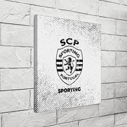 Холст квадратный Sporting с потертостями на светлом фоне, цвет: 3D-принт — фото 2