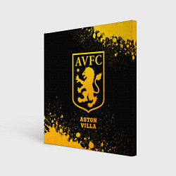 Холст квадратный Aston Villa - gold gradient, цвет: 3D-принт