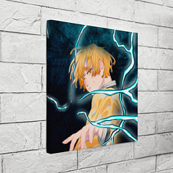Холст квадратный Зеницу Агацума из Клинка рассекающего демонов, цвет: 3D-принт — фото 2