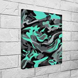 Холст квадратный Серо-бирюзовый камуфляж, цвет: 3D-принт — фото 2