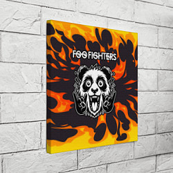 Холст квадратный Foo Fighters рок панда и огонь, цвет: 3D-принт — фото 2