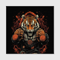 Холст квадратный Муай- Тай тигр в стойке боевые искусства, цвет: 3D-принт — фото 2