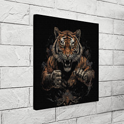 Холст квадратный Муай-Тай боевой тигр в перчатках, цвет: 3D-принт — фото 2