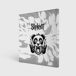 Картина квадратная Slipknot рок панда на светлом фоне