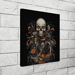 Холст квадратный Череп байкера: мото-дух, цвет: 3D-принт — фото 2