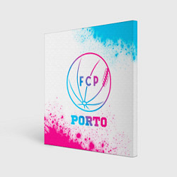 Холст квадратный Porto neon gradient style, цвет: 3D-принт