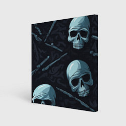 Картина квадратная Черепа и ножи