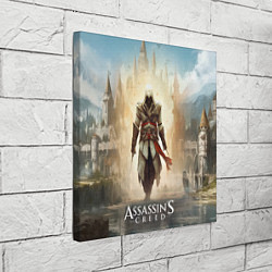 Холст квадратный Assassins creed на фоне дворца, цвет: 3D-принт — фото 2