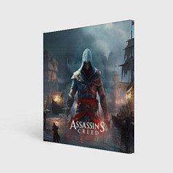 Картина квадратная Assassins creed ночной город